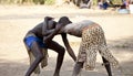 South Sudanese wrestlers in South Sudan Royalty Free Stock Photo