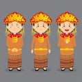 South Sumatra Indonesian Character with Various Expression
