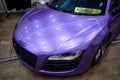 Modified purple Audi R8 V10 in The Elite showcase Royalty Free Stock Photo