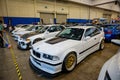 White BMW M3 E36 coupe in The Elite showcase 2024 Royalty Free Stock Photo