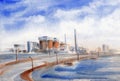 South ukrainian nuclear power plant iin the style of impressionism