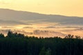 Ural mountains in summer. Sunset in the mountains. The top of the mountain range. Summer day Royalty Free Stock Photo