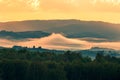 Ural mountains in summer. Sunset in the mountains. The top of the mountain range. Summer day Royalty Free Stock Photo