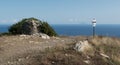 South view from Monte Fonza hill wiht island Montecristo in backroud on the island Elba Royalty Free Stock Photo