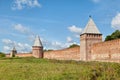 South wall three towers of Smolensk Kremlin Royalty Free Stock Photo