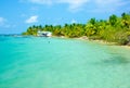 South Water Caye in Belize - small caribbean paradise island with tropical beach for vacation and relaxing Royalty Free Stock Photo