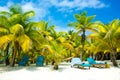 South Water Caye in Belize - small caribbean paradise island with tropical beach for vacation and relaxing Royalty Free Stock Photo