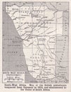 Vintage map of South West Africa Protectorate 1930s. Royalty Free Stock Photo