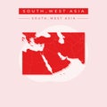 Vector illustration vector of South West Asia map Asia