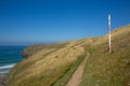 South west coast path sign between Perranporth and Holywell Bay Royalty Free Stock Photo