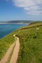 South west coast path to Woolacombe Devon England UK in summer Royalty Free Stock Photo