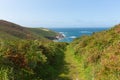 South west coast path towards Portheras Cove Cornwall located South West of St Ives between Pendeen and Morvah Royalty Free Stock Photo