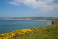 South west coast path view to Woolacome beach Devon England UK Royalty Free Stock Photo