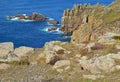 South west coastal path views on from Lands End to Sennen Cove, Cornwall, England Royalty Free Stock Photo