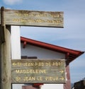Wooden sign posts to tourists