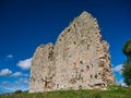 The south west wall of the ruined Thirlwell Castle in Northumberland, England, UK.