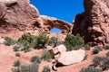 South Window Arch in the Windows section of Arches National Park Royalty Free Stock Photo