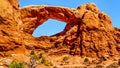 The South Window Arch in the Windows Section in the desert landscape of Arches National Park Royalty Free Stock Photo