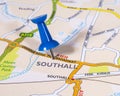 Southall on a UK Map Royalty Free Stock Photo