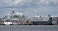 Port of Southampton, UK. Ships alongside. Royalty Free Stock Photo