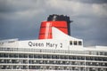 SOUTHAMPTON - JULY 13 2014: Queen Mary 2 cruise ship detail. Que