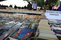 Southbank Book Market underneath Waterloo Bridge in London Royalty Free Stock Photo