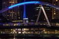 Southbank footbridge and Melbourne Arts Centre tower closeup