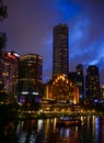 SouthBank Melbourne Yarra in night lights