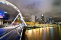 Southbank Pedestrian Bridge, Melbourne in the night Royalty Free Stock Photo