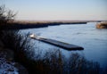 Southbound Mississippi Barge Royalty Free Stock Photo