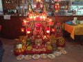 Southeast Asia Cambodia Religious Altar Earth God Worship Offerings Buddha Buddhist Buddhism
