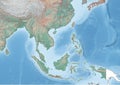Southeast Asia continent Illustration with Railroads Royalty Free Stock Photo