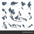 Southeast Asia map Royalty Free Stock Photo