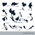 Southeast Asia map Royalty Free Stock Photo