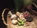 Southeast Asia Orient Tropical Herbs Spice Spa Interior Design Lime Lemon Ginger Dried Lotus Stem Ingredients