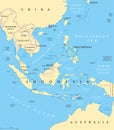 Southeast Asia, political map