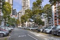 Car parking in modern high-rise residential apartments buildings with a quality landscaping Royalty Free Stock Photo