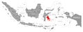 Southeast Sulawesi red highlighted in map of Indonesia