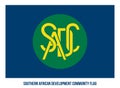 Southern African Development Community Flag Vector Illustration on White Background Royalty Free Stock Photo