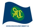 Southern African Development Community Flag Waving Vector Illustration on White Background Royalty Free Stock Photo