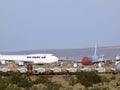 Southern Air and other commercial airliners planes parked in the Desert