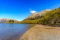 Southern alpine alps mountain range at Lake Pearson Arthur`s pass National Park New Zealand Royalty Free Stock Photo