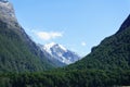 Southern Alps from edge of Dart River on the Rees Track in the Mount Aspiring National Park, Otago