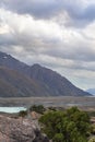 Southern Alps of New Zealand. Valley landscape next to Lake Tasman. South Island