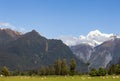 Southern Alps. Two mount on one shoot. Mount Cook and mount Tasman. South Island, New Zealand Royalty Free Stock Photo