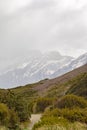 Southern Alps. Valley near Hooker Lake. South Island, New Zealand Royalty Free Stock Photo