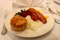 Southern breakfast biscuit and grits