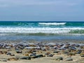 Southern California coastline pebbles Pacific Ocean