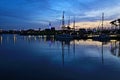 Sailboats sunset Long Beach Harbor Royalty Free Stock Photo