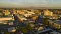 Late Afternoon Sun Hits the Architecture and Landscape in and around Bakersfield California Royalty Free Stock Photo